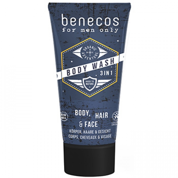 Benecos Mens Hair, Body and Face Wash 200ml