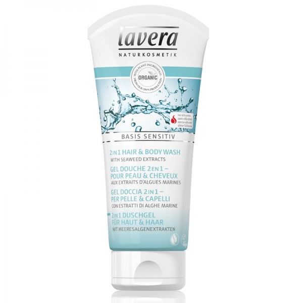 lavera Organic Basis Sensitive 2 in 1 Hair and Body Wash 200ml - For all skin types